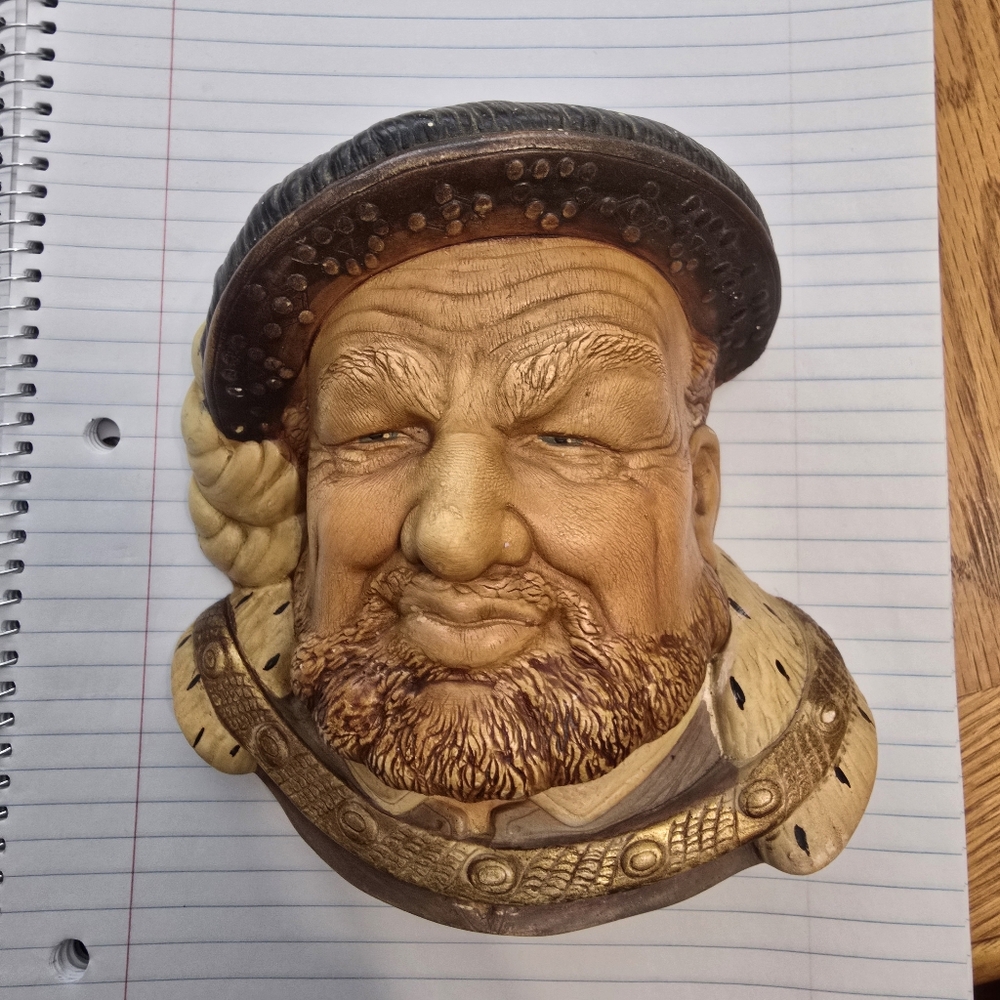 Vintage Legend Chalkware King Henry Vlll Head 5.5" Authentic